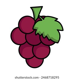 Simple Ilustración vectorial de racimo de uvas.