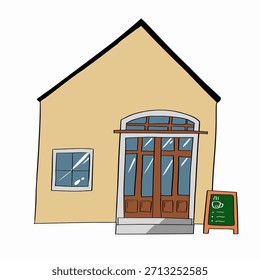 a simple vector illustration of a cafe