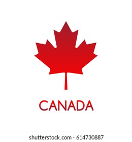 Simple vector illustration of Canadian maple leaf, Canada, Canadian red symbol