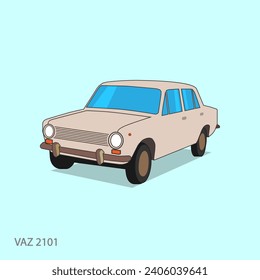 Simple vector illustration of the car VAZ 2101