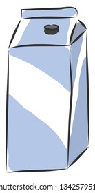 Simple vector illustration of carton box of milk on white background 