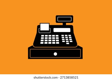 Simples ilustração vetorial de uma silhueta de caixa registradora.