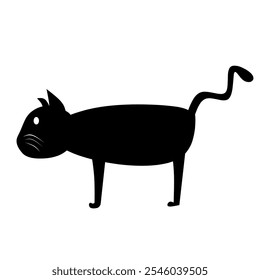 simple vector illustration of a cat in outline style