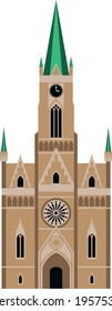 Simple vector illustration of a cathedral roughly based on St Mary Cathedral in Novi Sad.