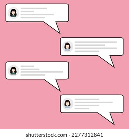 mensajes de chat de ilustración vectorial simple 