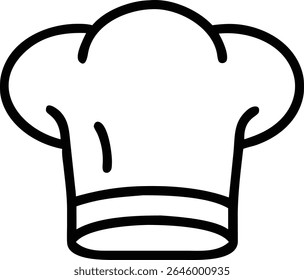 A simple vector illustration of a chef's hat, perfect for culinary projects, restaurant designs, and anything food-related artwork.