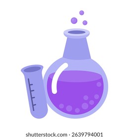 Simple vector illustration. Chemical flasks on a white background.