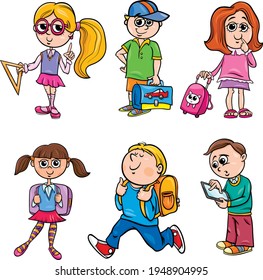 ilustración vectorial simple de un niño que va a la escuela