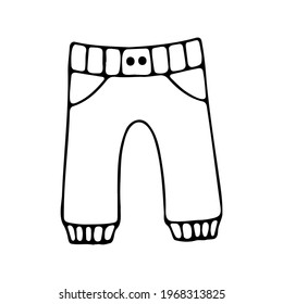 Simple vector illustration of children's clothing doodle icon.
