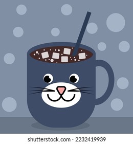 simple vector illustration 
 Christmas mug