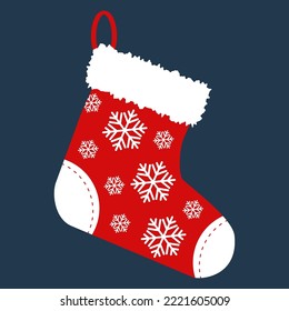 ilustración vectorial simple sock de Navidad