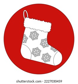 ilustración vectorial simple sock de Navidad
