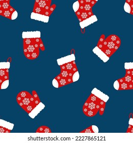 simple vector illustration Christmas socks pattern
