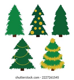 simple vector illustration with Christmas tree 