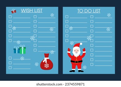 simple vector illustration Christmas wish list 