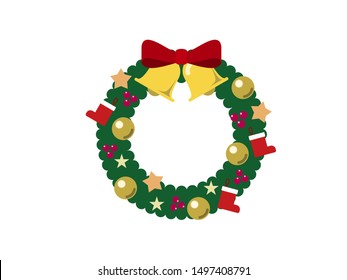 A Simple Vector Illustration Of Christmas Wreath.