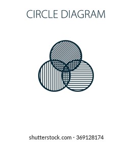 Simple vector illustration with circle diagram. To visualize the presentation and processing of data.