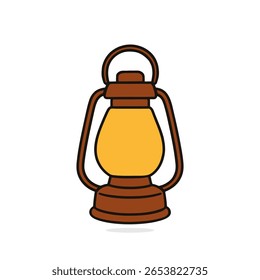 Ilustración vectorial sencilla de una clásica linterna al óleo.