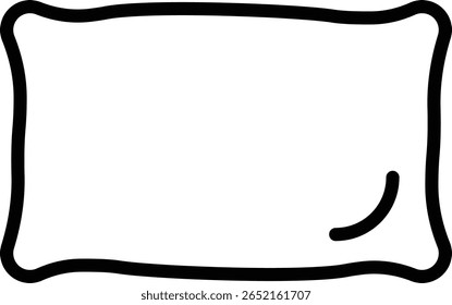 Simples ilustração vetorial de um ícone clássico de contorno de linha de travesseiro. Símbolo de cama minimal perfeito para dormir, design de quarto, serviço de hotel, conforto, decoração de casa acolhedora, descanso, relaxamento ou móveis grap