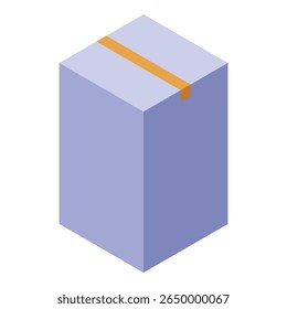 Ilustração vetorial simples de uma caixa de papelão fechada selada com fita adesiva sobre um fundo branco