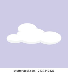 A simple vector illustration of a cloud, featuring minimalist and clean design. Suitable as a decorative element for projects related to weather or nature.
