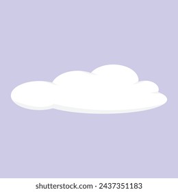 A simple vector illustration of a cloud, featuring minimalist and sleek design. Its white color evokes freshness and elegance.