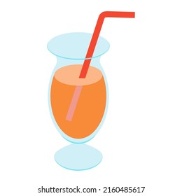 simple vector illustration coctail in glasses on white