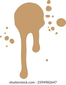 A simple vector illustration of a coffee spill, featuring clean lines and earthy tones, perfect for modern design projects