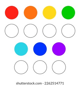 círculos de color de ilustración vectorial simple para pintura