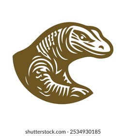 Simple vector illustration of colored komodo