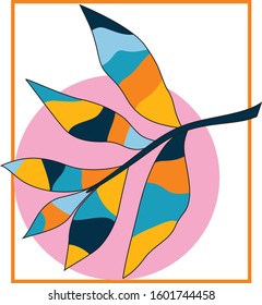 Simple vector illustration of colorful plant