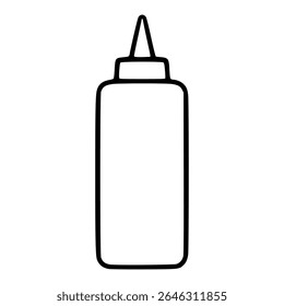 Um vetor simples ilustração de uma garrafa de condimento com uma tampa pontiaguda, perfeito para projetos minimalistas ou projetos relacionados com alimentos.