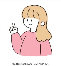 Simple vector illustration of a convinced girl