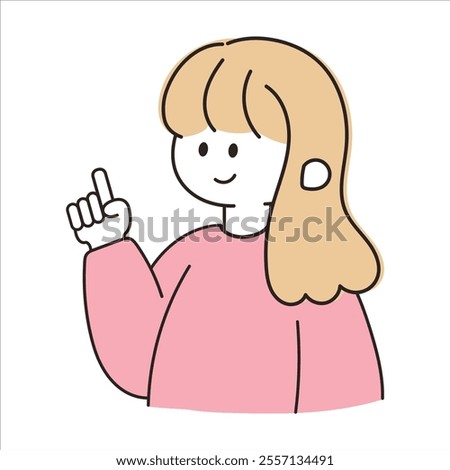 Simple vector illustration of a convinced girl
