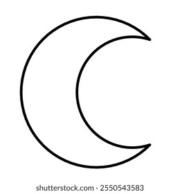 simple vector illustration of a crescent moon with smooth curves and minimalist styling