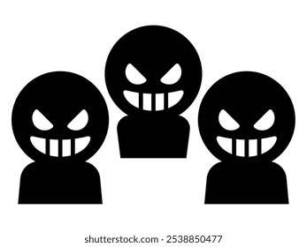 Simples ilustração vetorial de uma quadrilha criminosa