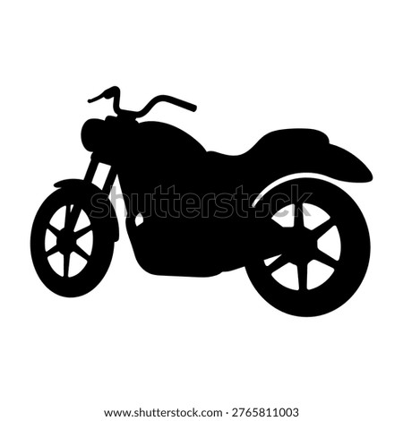 Simple vector illustration of a cruiser motorcycle silhouette. Ideal for icons, logos, or graphic design elements.