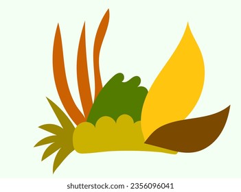 Simple vector illustration of a cute, colorful set of leaves.