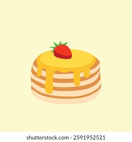 Simple vector illustration cute pancake