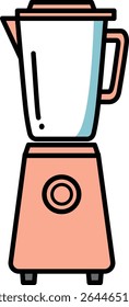 Simples ilustração vetorial de um aparelho de cozinha misturador rosa bonito isolado no fundo branco
