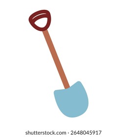 Ilustração de vetor simples de uma pá de alça em D com pá azul