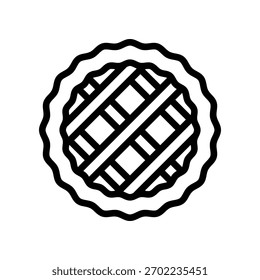 Simple vector illustration of a delicious apple pie with lattice crust isolated on a white background
