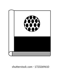 A simple vector illustration depicting a book in a closed form with an interesting ornament on the cover.