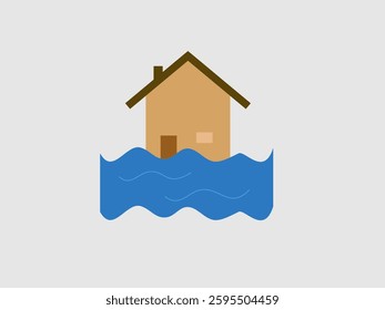 A simple vector illustration depicts a tan house with a brown roof