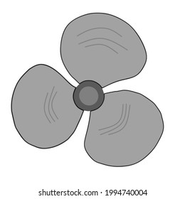 Simple vector illustration design of fan blades suitable for use as a logo, icon, or background design
