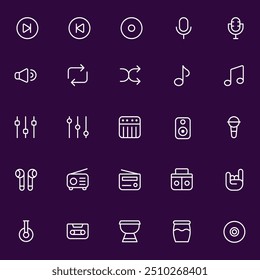 Simple vector illustration design of musical instruments, musical instrument silhouettes. Musical instrument elements for designs with entertainment concepts, music festivals, musical icons 
