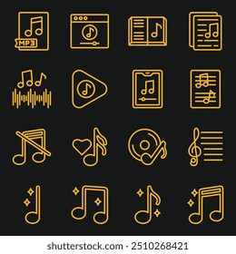 Diseño de Ilustración vectorial simple de instrumentos musicales, siluetas de instrumentos musicales. Elementos de instrumentos musicales para diseños con conceptos de entretenimiento, festivales de música, íconos musicales 
