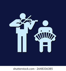 Simple vector illustration design of musical instruments, musical instrument silhouettes. Musical instrument elements for designs with entertainment concepts, music festivals
