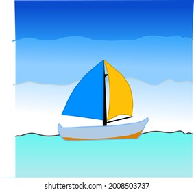 風景 水彩画 自然 海 ヨット のベクター画像素材 画像 ベクターアート Shutterstock