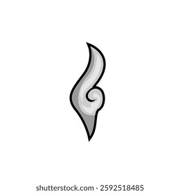 Simple vector illustration design of smoke in the shape of the letter G.
